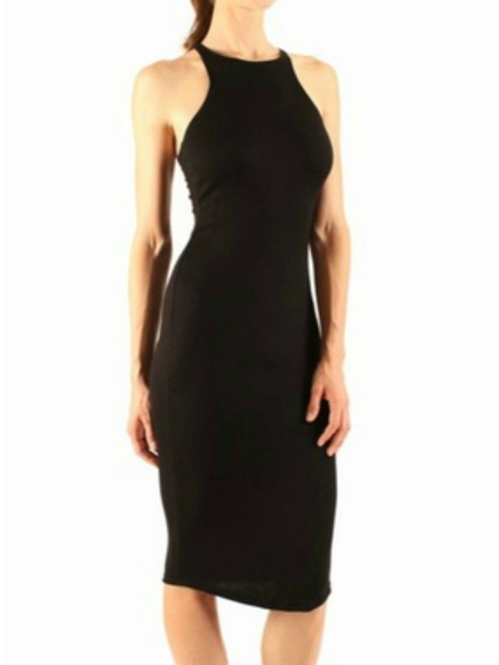Atid Clothing Black Bodycon Tank Midi Dress Size XS
